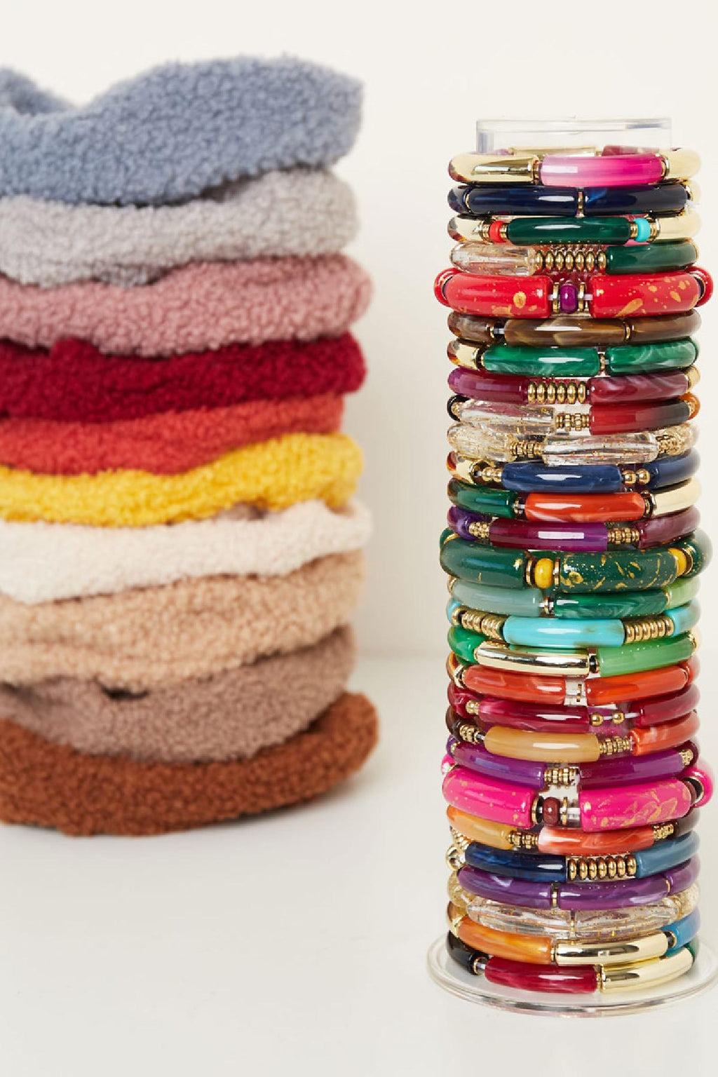 Display bracelets round Black Acrylic