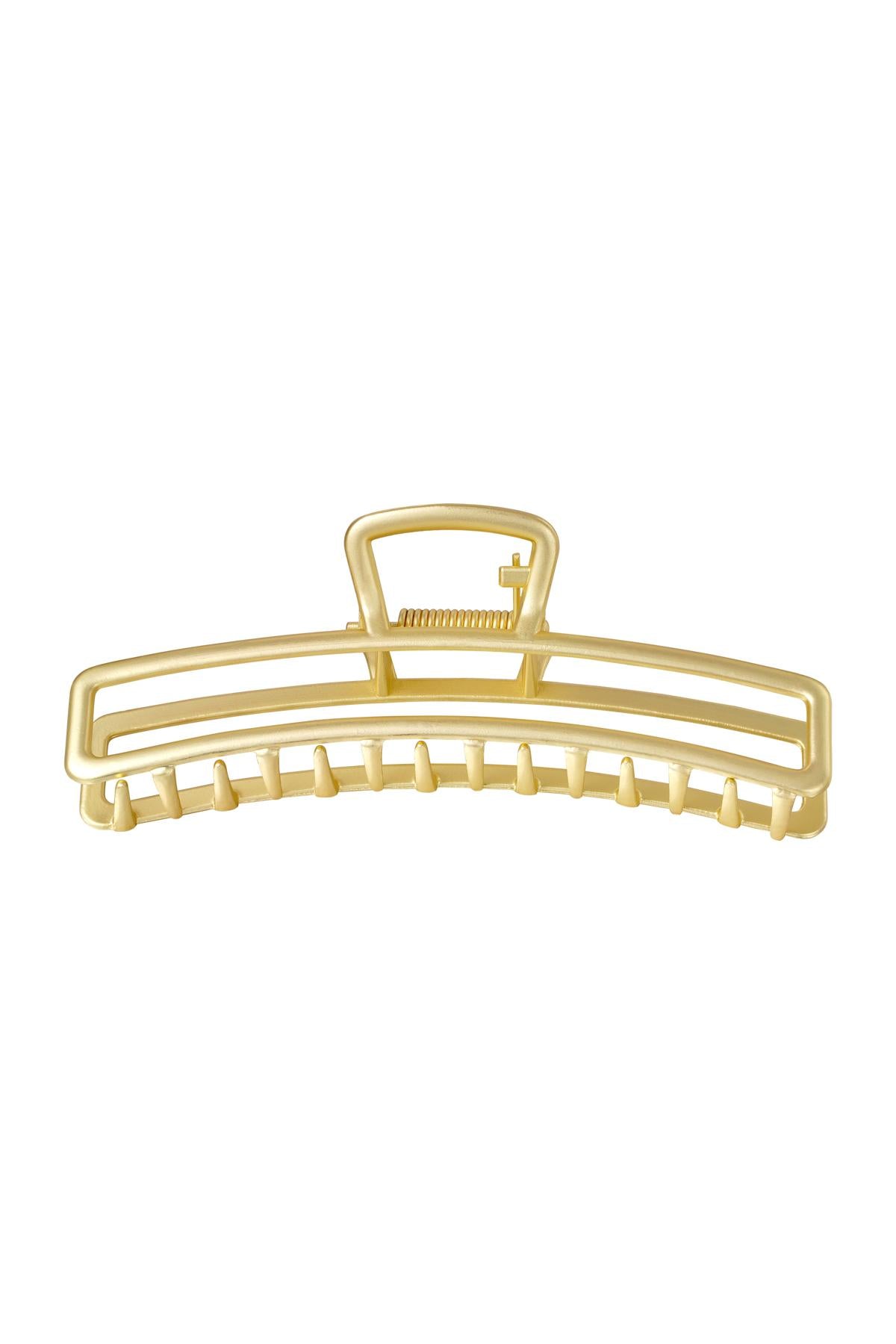 Large metal hair clip in gold color Vintage gold