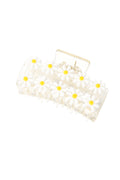 Basic hair clip with white flowers