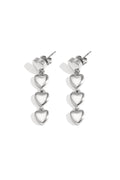 Row of heart earrings